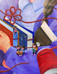 「糸で綴じる」　越智聖埜　その本は、まだルリュールされていない